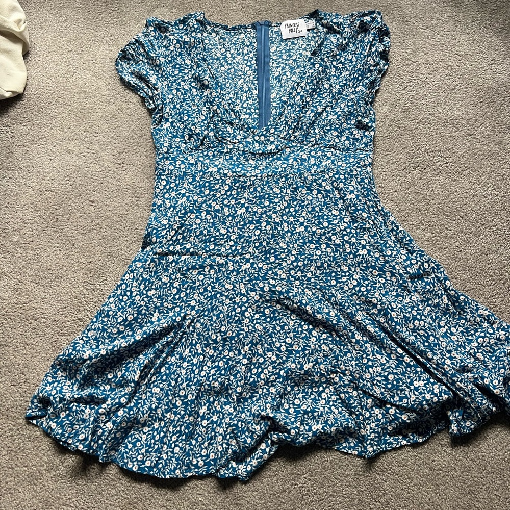 Princess Polly Blue and White Floral Mini Dress